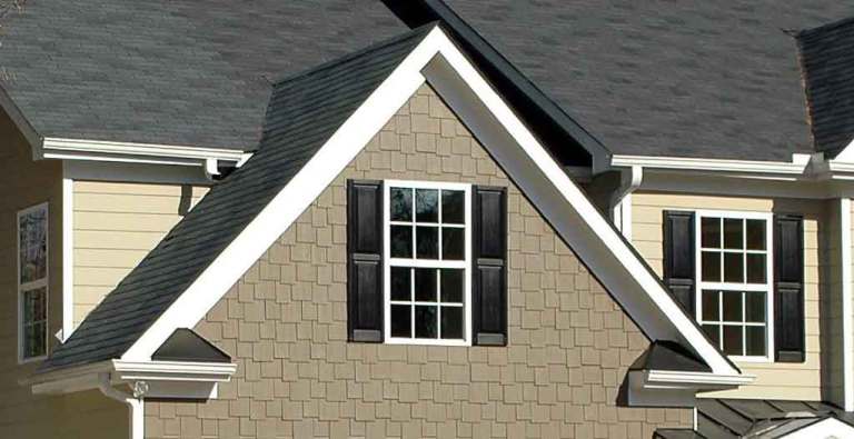Residential home with new siding installation