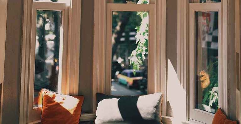 Beautiful window seat with natural light